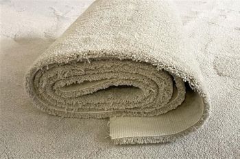 roll of cream carpet offcuts